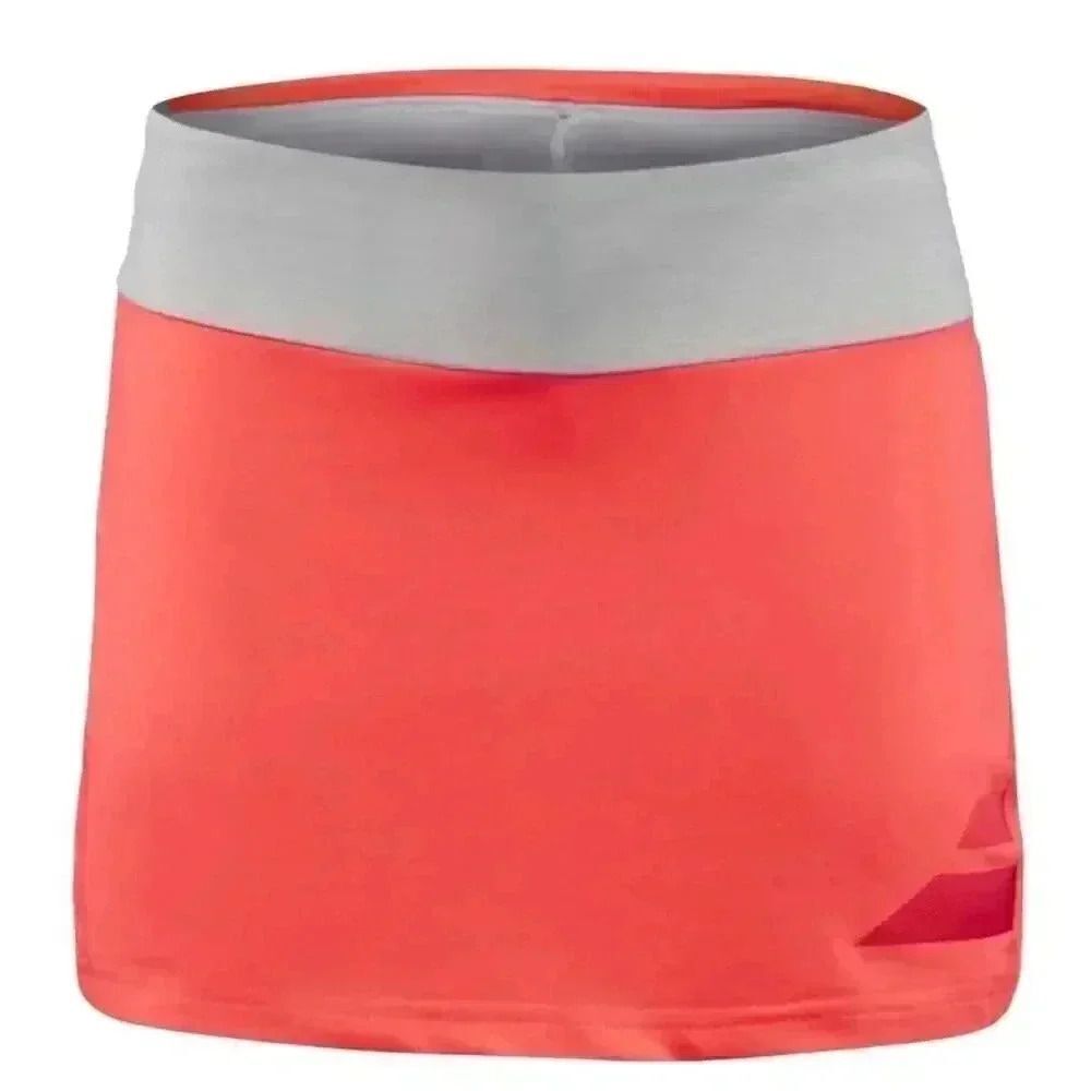 Babolat Girl's Fleuro Red & Gray Waistband Tennis Skirt w Briefs